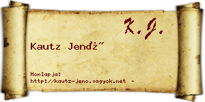Kautz Jenő névjegykártya